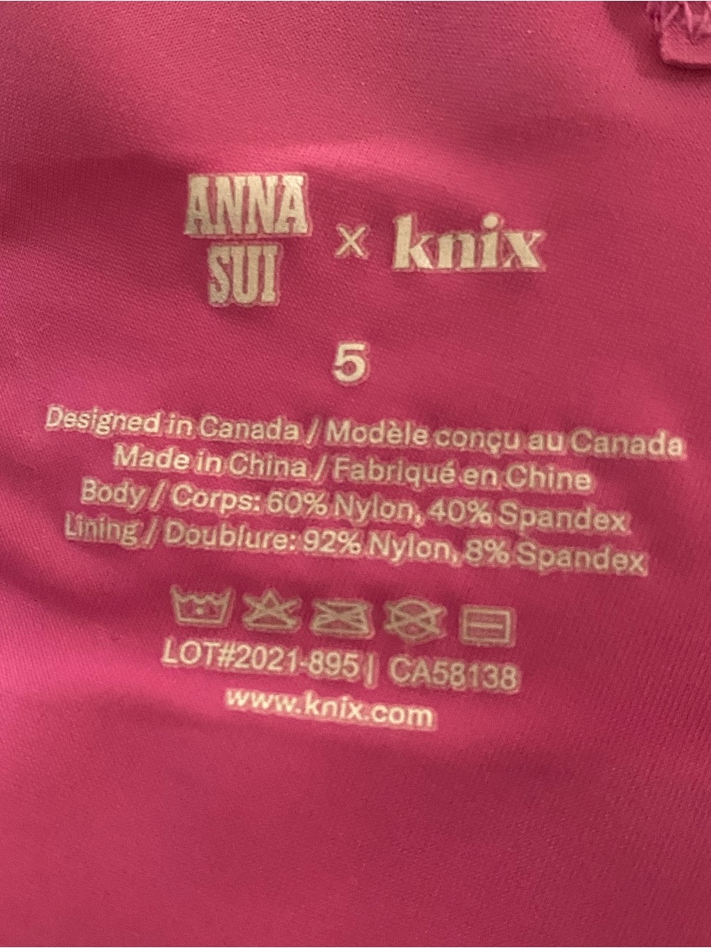 Anna Sui x Knix Pink Floral Wireless Bralette Size 5 (L) *P1014 - Picture 6 of 7